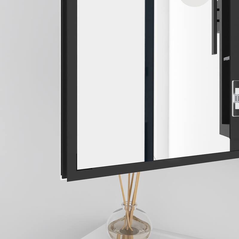 Rectangular Aluminum Medicine Cabinet with Mirror