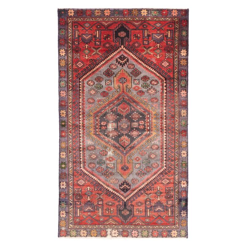ECARPETGALLERY Hand-knotted Antalya Vintage Red Wool Rug - 3'10 x 6'11