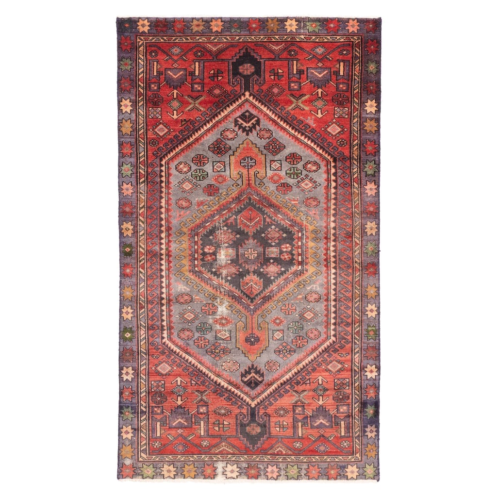 ECARPETGALLERY Hand-knotted Antalya Vintage Red Wool Rug - 3'10 x 6'11