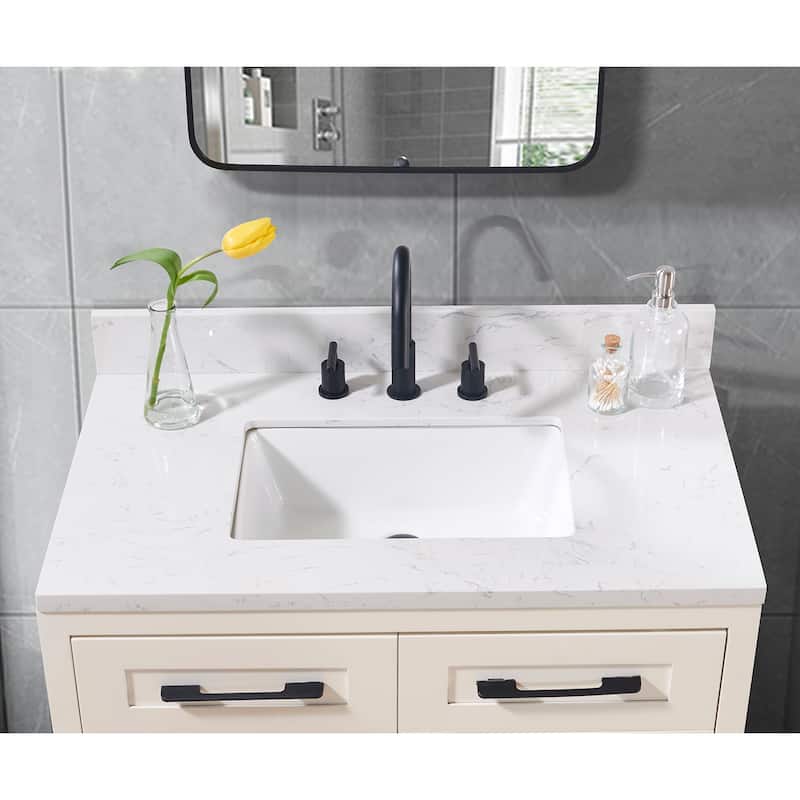 Altair Oderzo Bathroom Vanity Countertop in Aosta White Finish