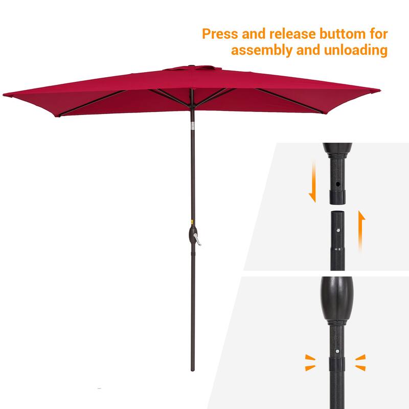 BONOSUKI Aluminum 10 x 6.5ft Patio Market Umbrella,Tilt and Crank