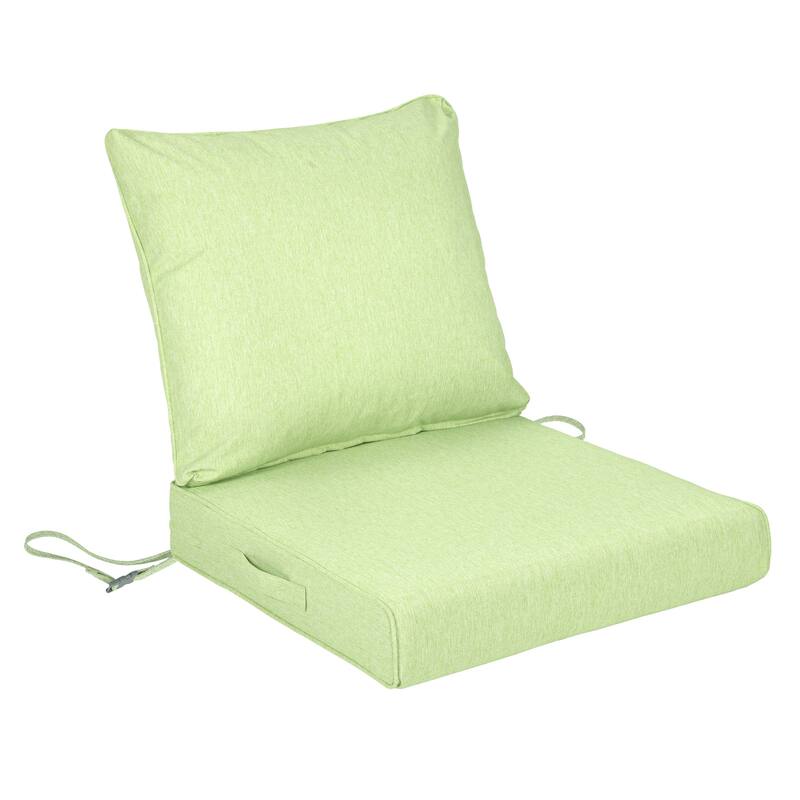 Aoodor Outdoor Deep Seat Cushion Set, Waterproof Patio Furniture Cushions with Adjustable Straps & Removable Cover - 19"x19" - Green