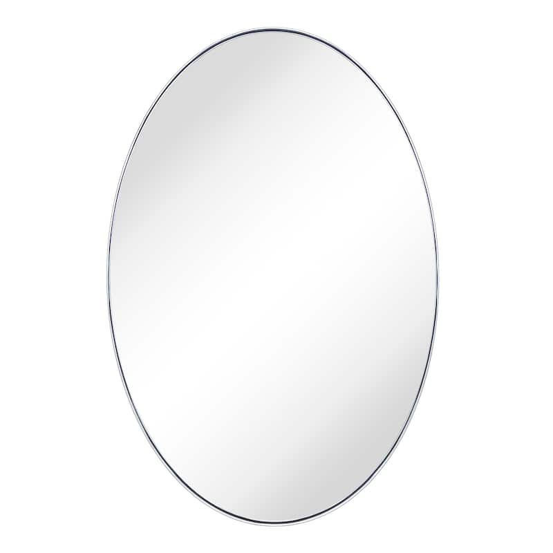 TEHOME Javell Oval Metal Wall Mirror - 36" x 24" - Brushed Nickel
