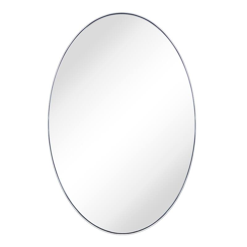 Javell Oval Metal Wall Mirror - 36" x 24" - Brushed Nickel