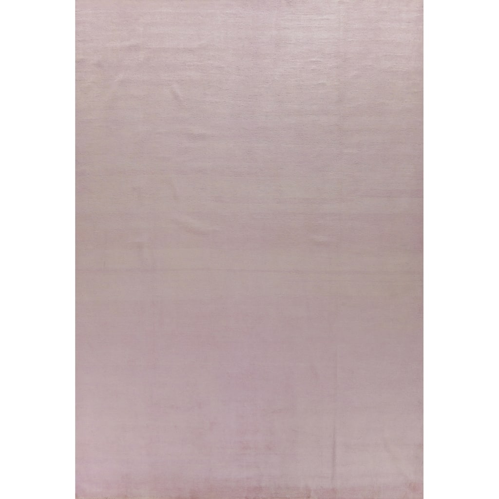 Hand Knotted Oriental 100% Wool Carpet Modern Solid Purples Gabbeh Area Rug - 14' 0'' X 10' 2''