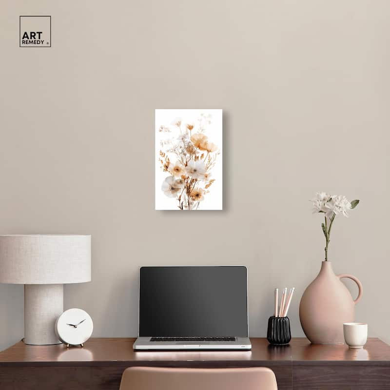 Parchment Petals Acrylic by Art Remedy, Ready to Hang