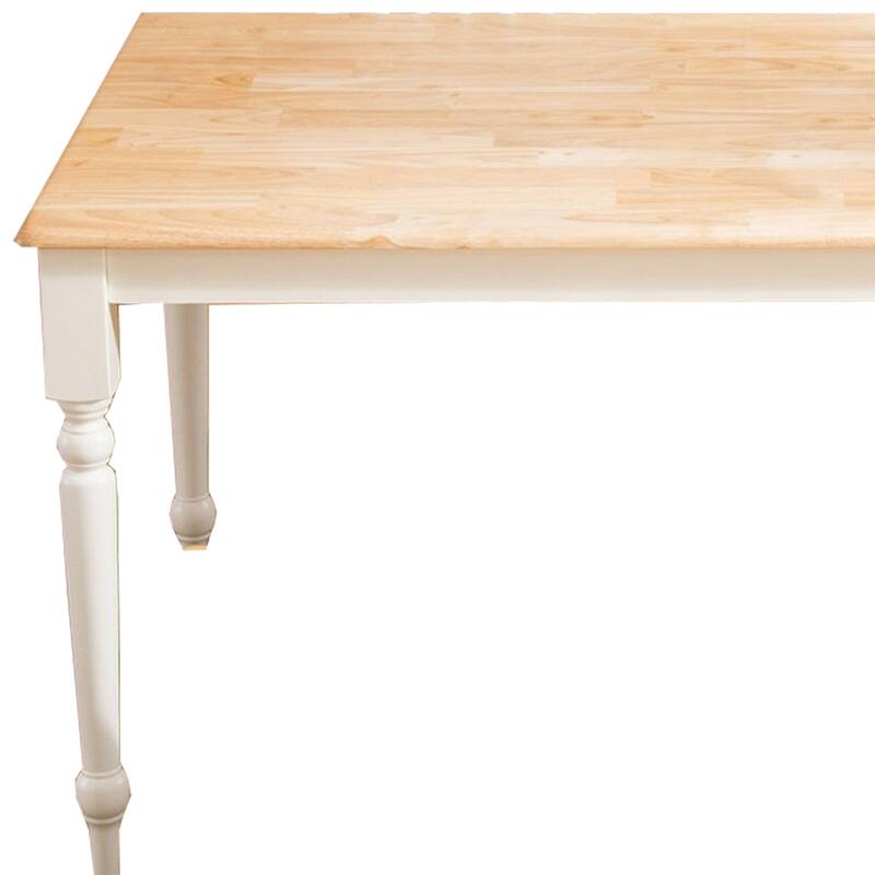 6 Piece Farmhouse Wooden Dining Set, White and Brown