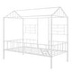 preview thumbnail 14 of 13, White Twin Size Metal House Bed Frame with Slatted Support
