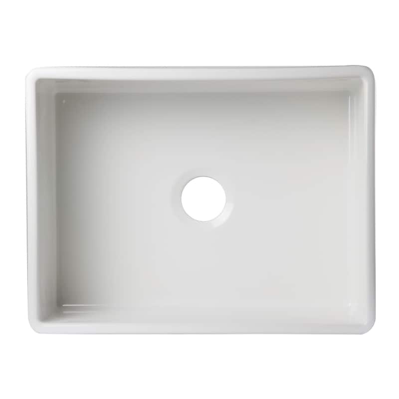 Alfi White Fireclay 26-inch Decorative Lip Single Bowl Farmhouse Kitchen Sink