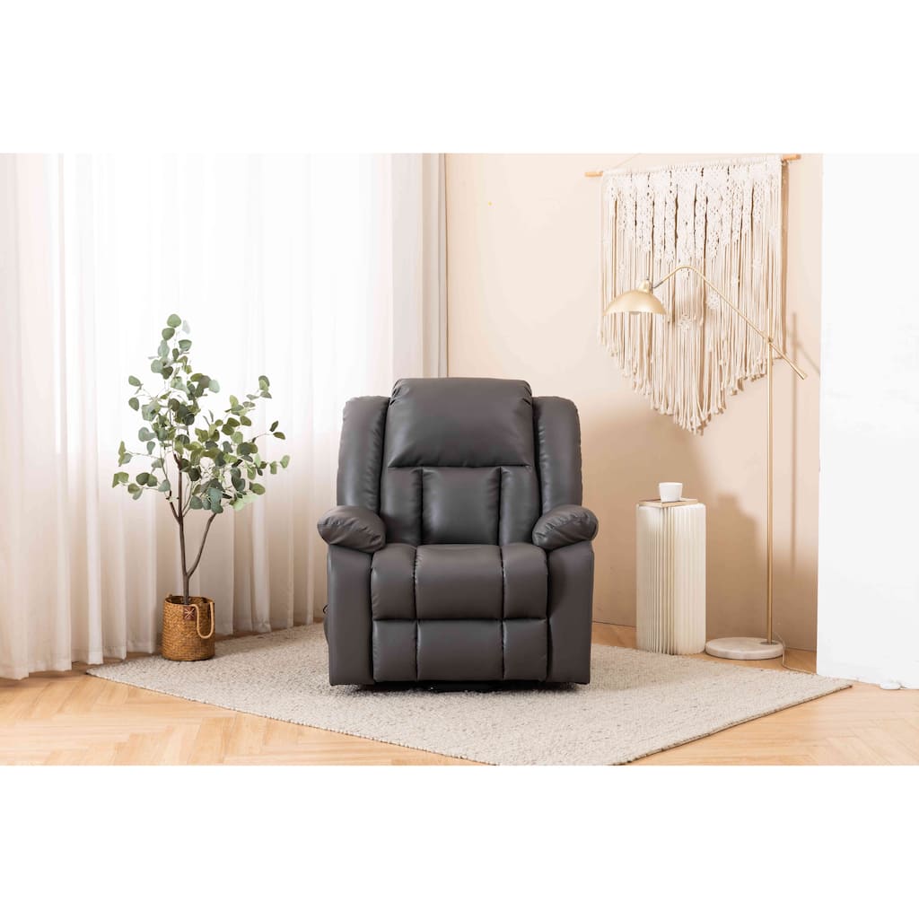 Faux Leather Power Lift Recliner Chair, Heat and Massage by Remote Control