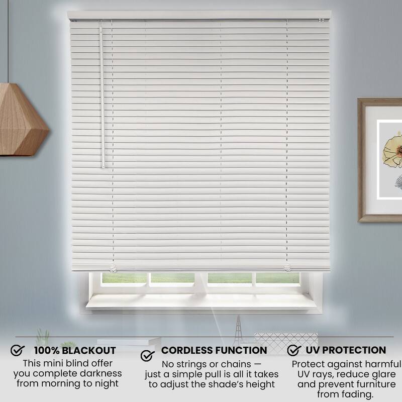 CHICOLOGY Cordless 1-Inch Vinyl Mini Blinds, Blackout