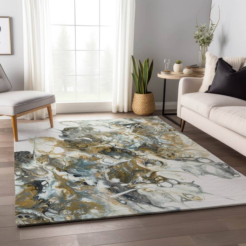 Premium Washable Super Soft Abstract Contemporary Mayfield Rug - Multi - 9' x 12' - Rectangle