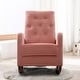 preview thumbnail 12 of 30, Baby Room High Back Rocking Chair Nursery Chair , Comfortable Rocker Fabric Padded Seat ,Modern High Back Armchair Pink