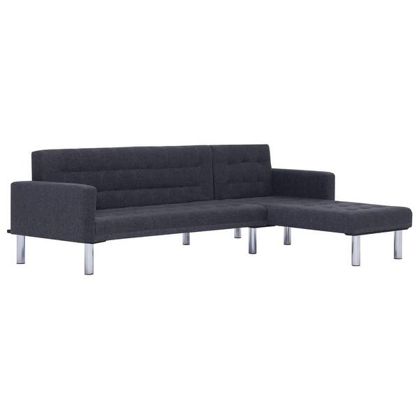 Vidaxl L Shaped Sofa Bed Dark Gray Polyester Overstock 30617159