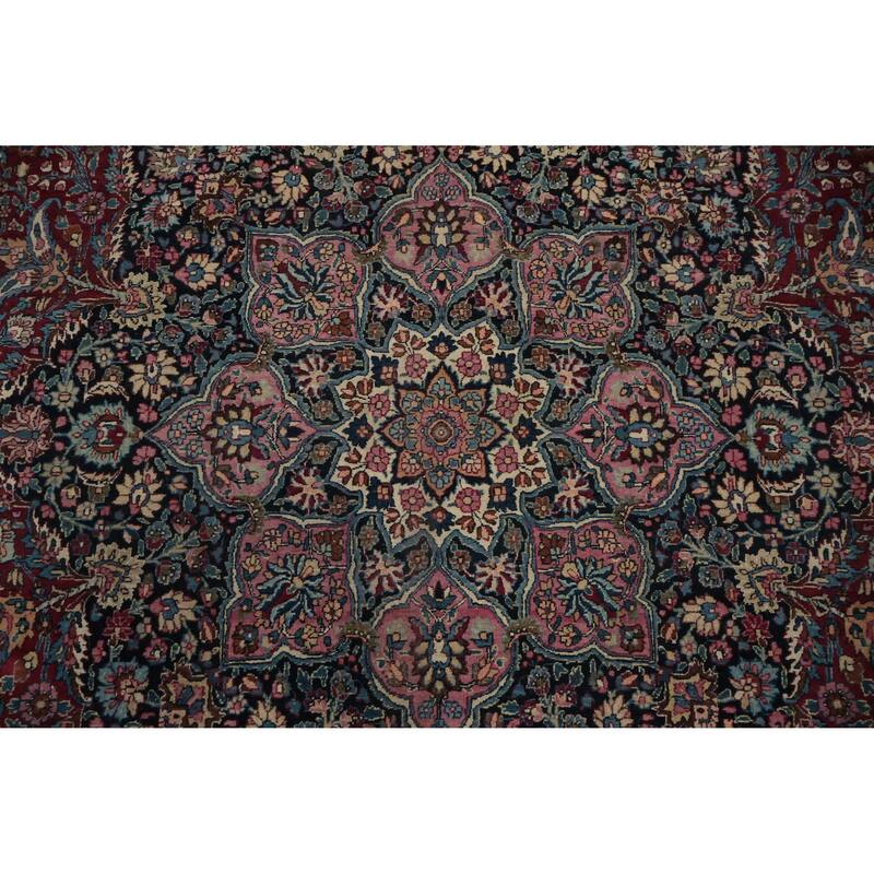 Hand Knotted Oriental 100% Wool Carpet Traditional Floral Red Mashad Area Rug - 15' 6'' X 11' 6''