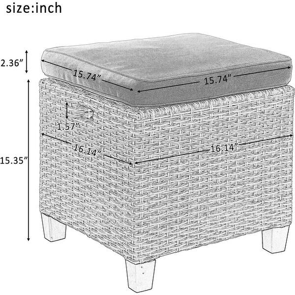 5 Piece Outdoor Conversation Set,AllWeather Wicker Dining Table Chair