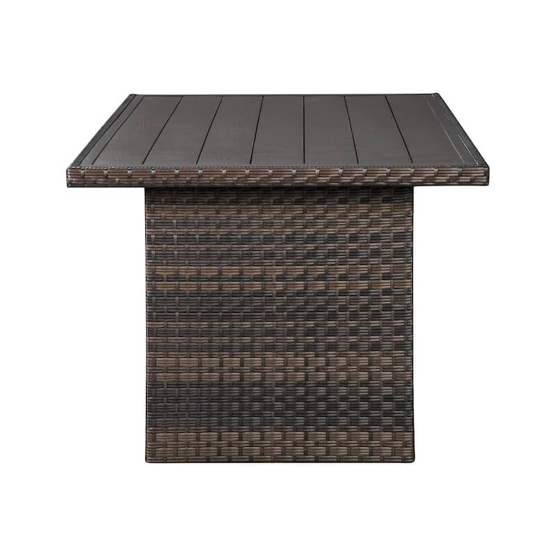 Signature Design by Ashley Easy Isle Dark Outdoor Brown Rectangular Table - 58.75" W x 33.5" D x 27.75" H