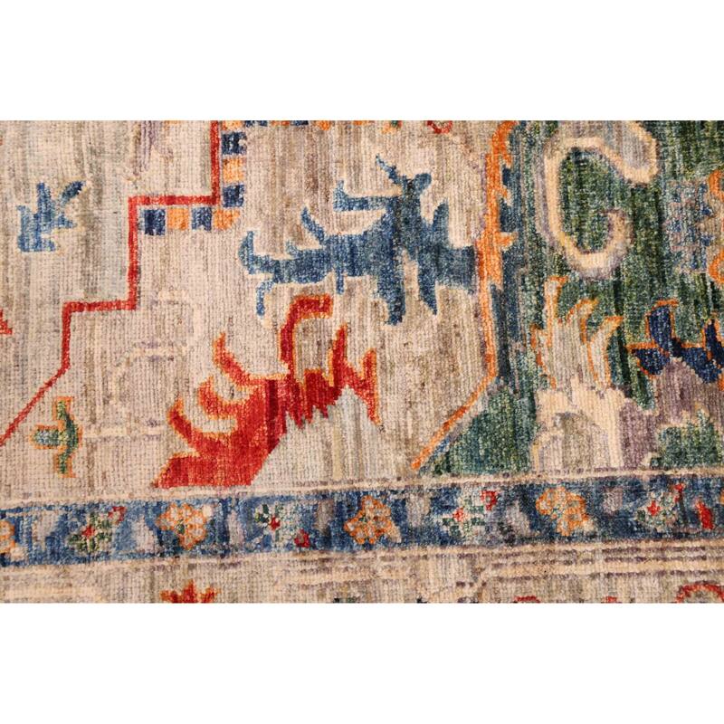 ECARPETGALLERY Hand-knotted Aryana Light Grey Wool Rug - 9'1 x 11'8