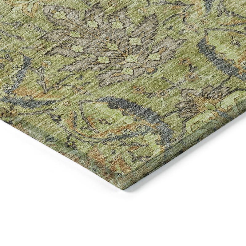 Machine Washable Indoor/ Outdoor Boho Traditional Chantille Rug