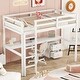 preview thumbnail 3 of 8, Twin Loft Wood Bed with Under-bed, Built-in Desk and a Storage Cabinet of 2 Drawers