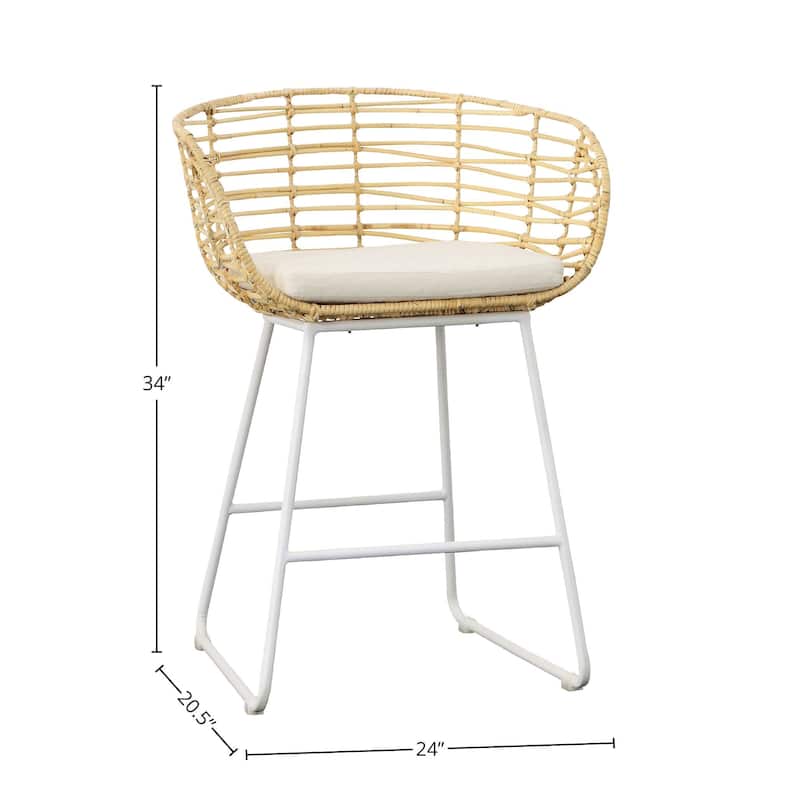 Amber 34" Tall Counter Stool, Natural