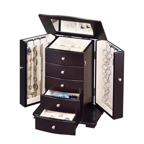Dark Wood Tall Jewelry Box Bed Bath Beyond 36612298