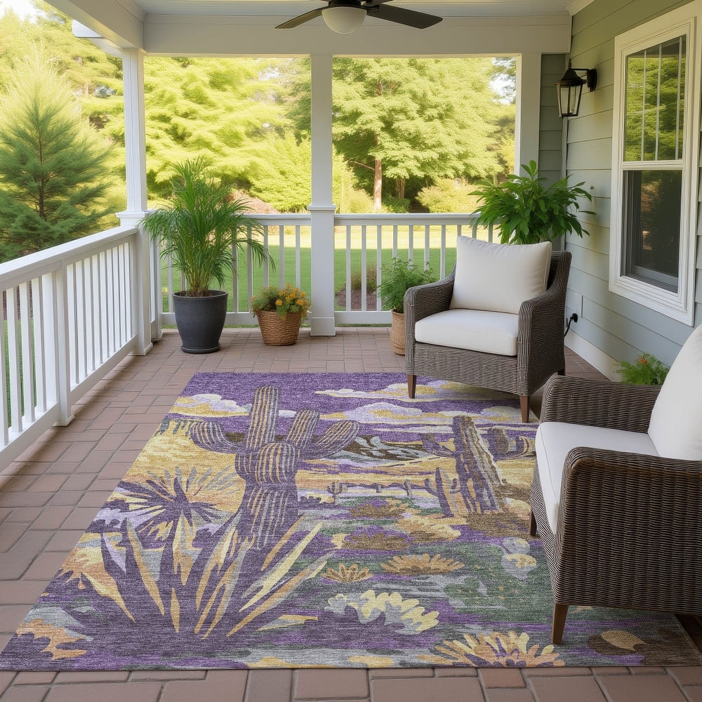 Machine Washable Indoor/ Outdoor Southwestern Mesa Chantille Rug