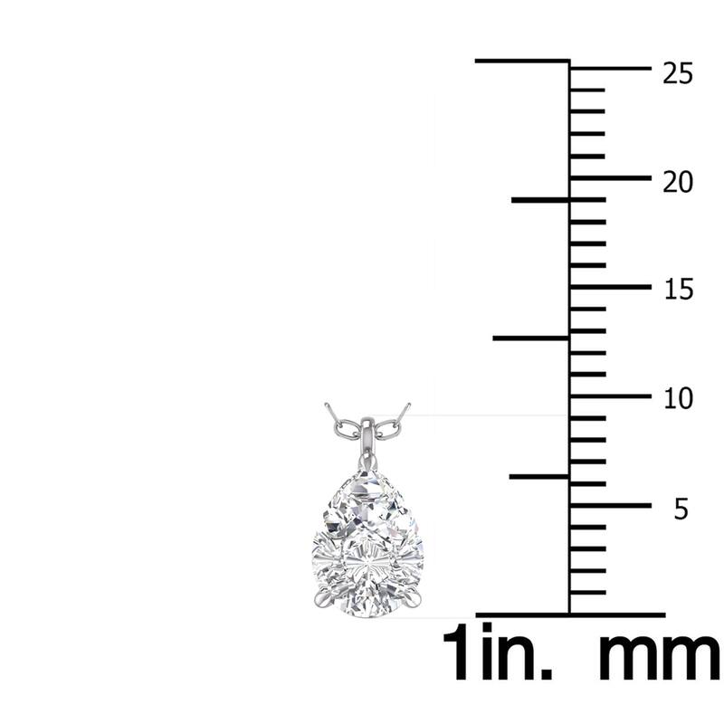 Marquee Lab Grown 1 Carat Pear Solitaire Diamond Pendant in 14K White Gold