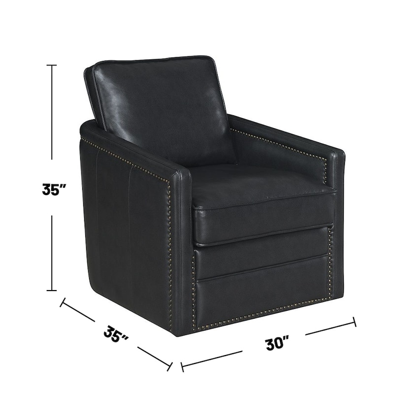 Faux Leather Accent Chair with Nailhead Trim
