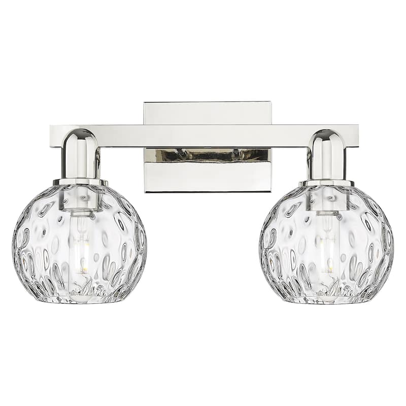 Innovations Lighting 716-2W-10-17 Athens Water Glass Vanity Athens - Polished Nickel / Clear Water Glass