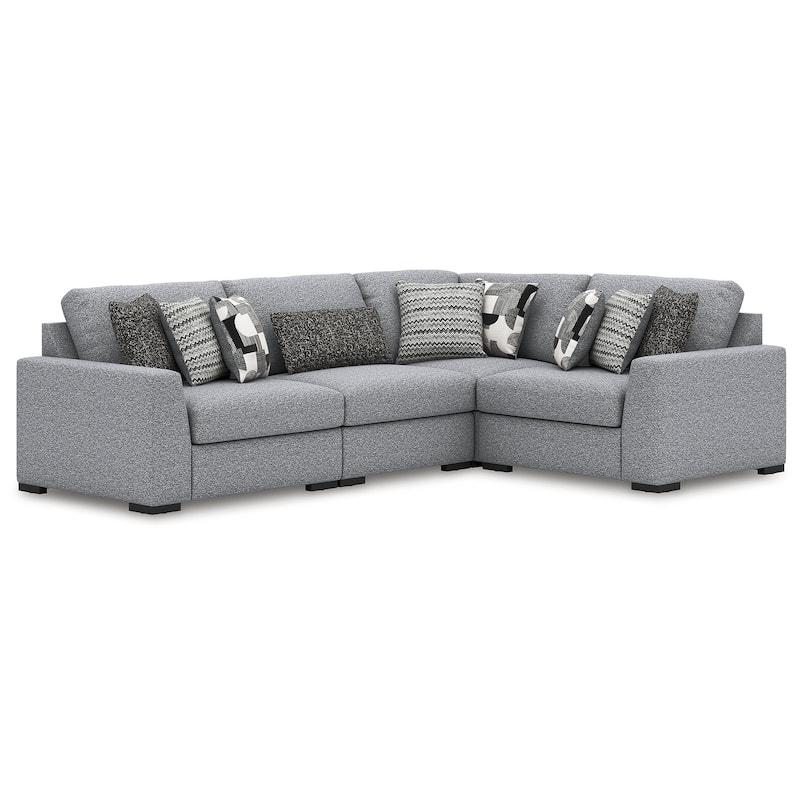 Signature Design by Ashley Bealton Gray 4-Piece Sectional - 131" W x 91" D x 41" H