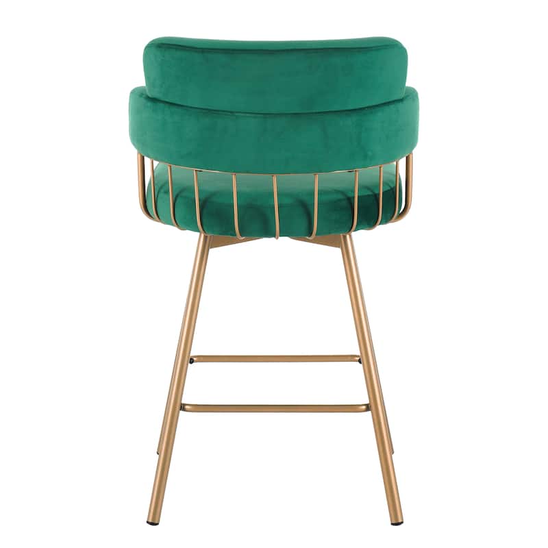 Upholstered Swivel Counter Height Bar Stools Dining Chairs Set of 2