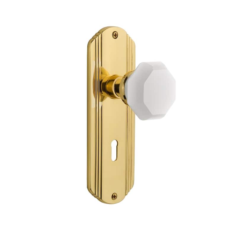 Nostalgic Warehouse Deco Solid Brass Rose Single Dummy Door Door Knob - Polished Brass