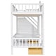 preview thumbnail 9 of 7, White Twin-over-Twin Bunk Bed with Changeable Table, Turn into Upper Bed and Down Desk with 2 Drawers