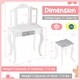 preview thumbnail 4 of 17, Kids Vanity Set with Tri-folding Mirror - 23.5" x 13" x 38.5"
