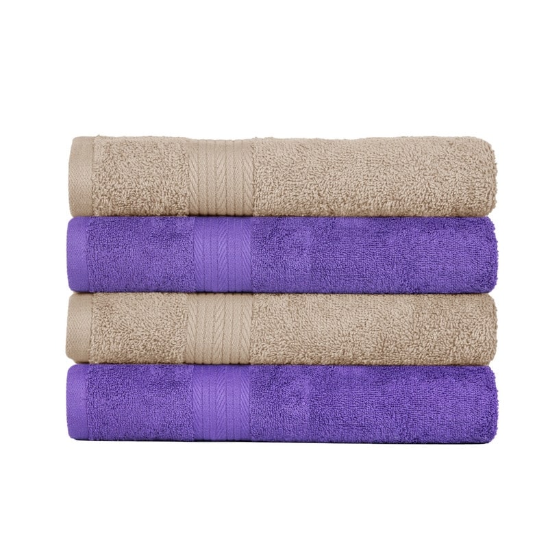 Pure Cotton 600GSM Absorbent Hand Towel 18x28 Inch by Ample Decor - Pack of 4