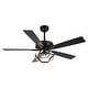 preview thumbnail 22 of 46, 52" Modern Chrome/ Black Indoor Ceiling Fan Light with Remote and 5 Resiversible Blades