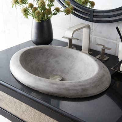 Cuyama NativeStone and Concrete Drop-in Bathroom Sink - 21" x 15" x 5"