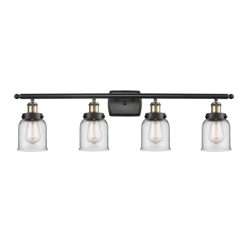 Innovations Lighting 916-4W-12-36 Bell Vanity Bell 4 Light 36" Wide - Black Antique Brass / Clear