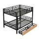 preview thumbnail 6 of 10, Metal Full Size Convertible Bunk Bed with 2 Drawers, Black