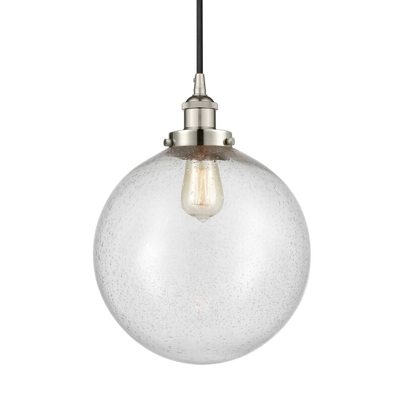 Innovations Lighting 616-1PH-16-12 Beacon Pendant Beacon 12" Wide - Polished Nickel / Seedy