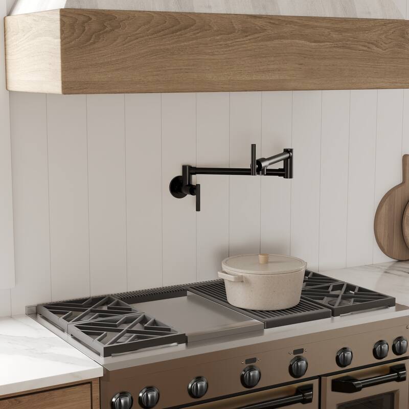 Contemporary Wall Mount Pot Filler Kitchen Faucet