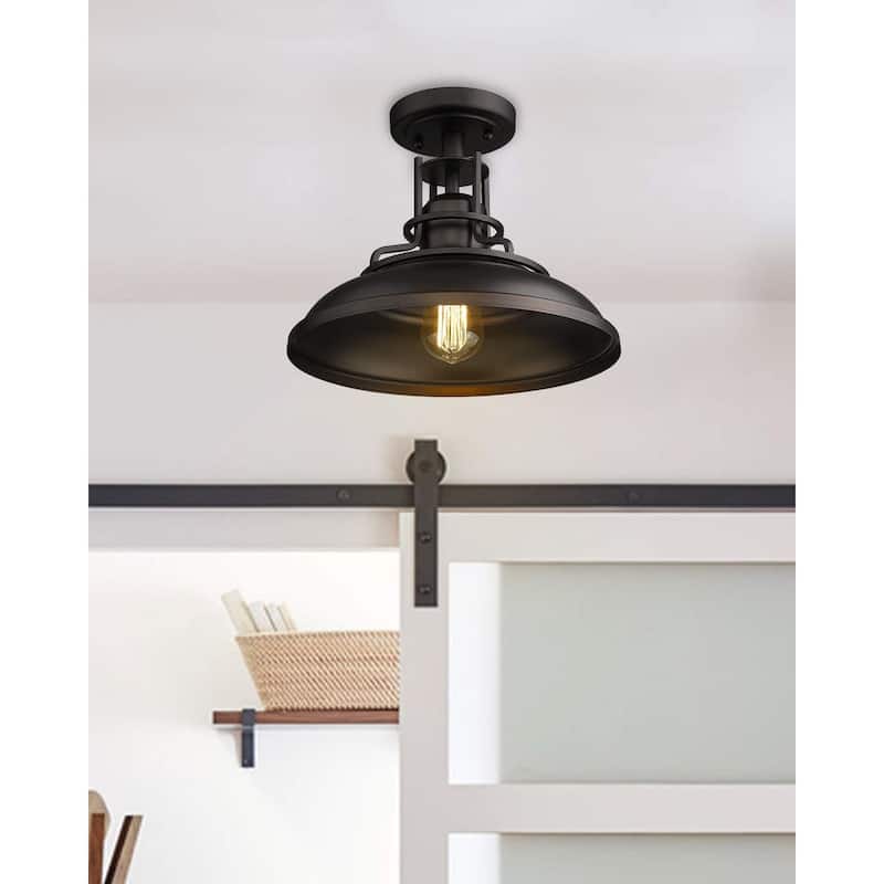 Hallway farmhouse ceiling light fixture black semi flush mount light fixture