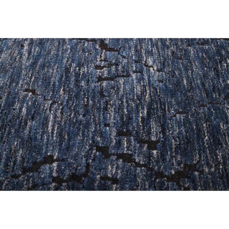 ECARPETGALLERY Hand-knotted Tangier Dark Blue Wool Rug - 5'6 x 7'6