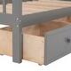 preview thumbnail 9 of 50, Wood Stairway Bunk Beds with 3 Under Bed Drawers, Storage Staircase and Guard Rail, Solid Wood Bedframe for Bedroom/Dorm