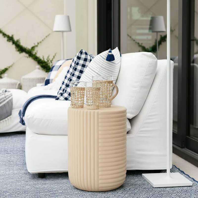 Christopher Knight Home - Aurelia Outdoor Cream MGO Side Table - Creamy Beige