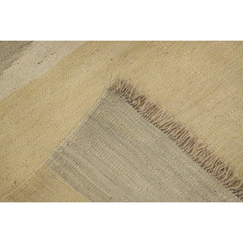Hand Woven Oriental 100% Wool Carpet Southwestern Tribal Yellow & Gold Kilim Area Rug - 7' 10'' X 4' 10''
