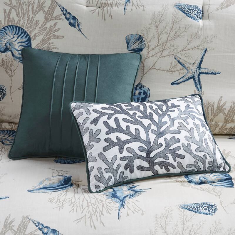GDF Studio - Bayside 7-Piece Cotton Sateen Comforter Set with Decorative Pillows