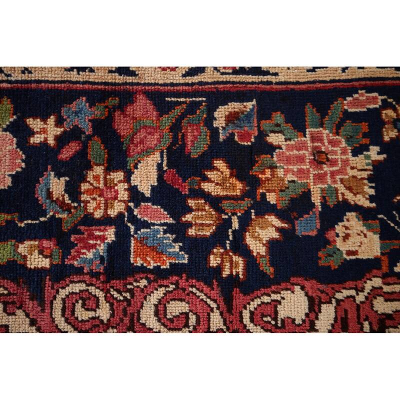 Yazd Antique Persian Area Rug Hand-Knotted Wool Carpet - 6'6" x 10'1"