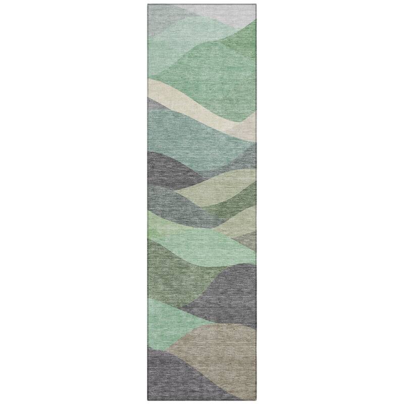 Machine Washable Indoor/ Outdoor Modern Horizon Chantille Rug